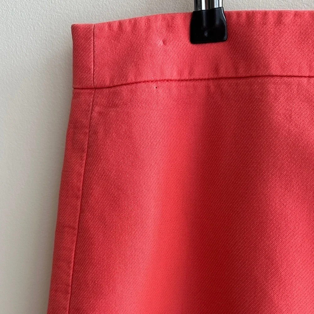 J. By J. Crew Coral Salmon Solid Pencil Skirt with Scalloped Hem, Size 4